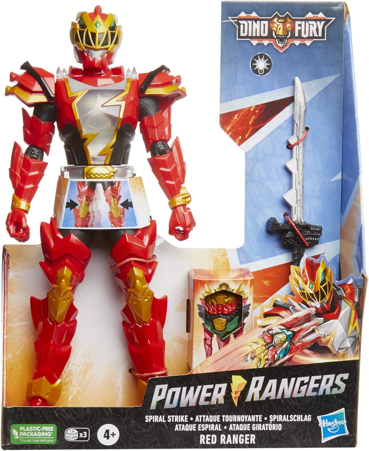 Red Ranger Spiral Strike Dino Fury F5718 Action Figure Toy Power Rangers Hasbro