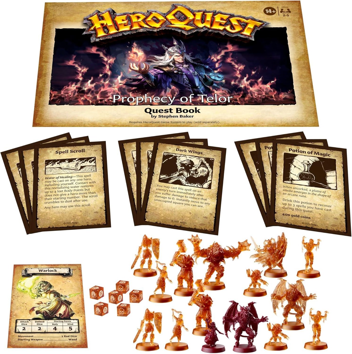 HeroQuest Prophecy of Telor Quest Pack G0052 – Avalon Hill Expansion Set with New Quests, Miniatures & Game Content