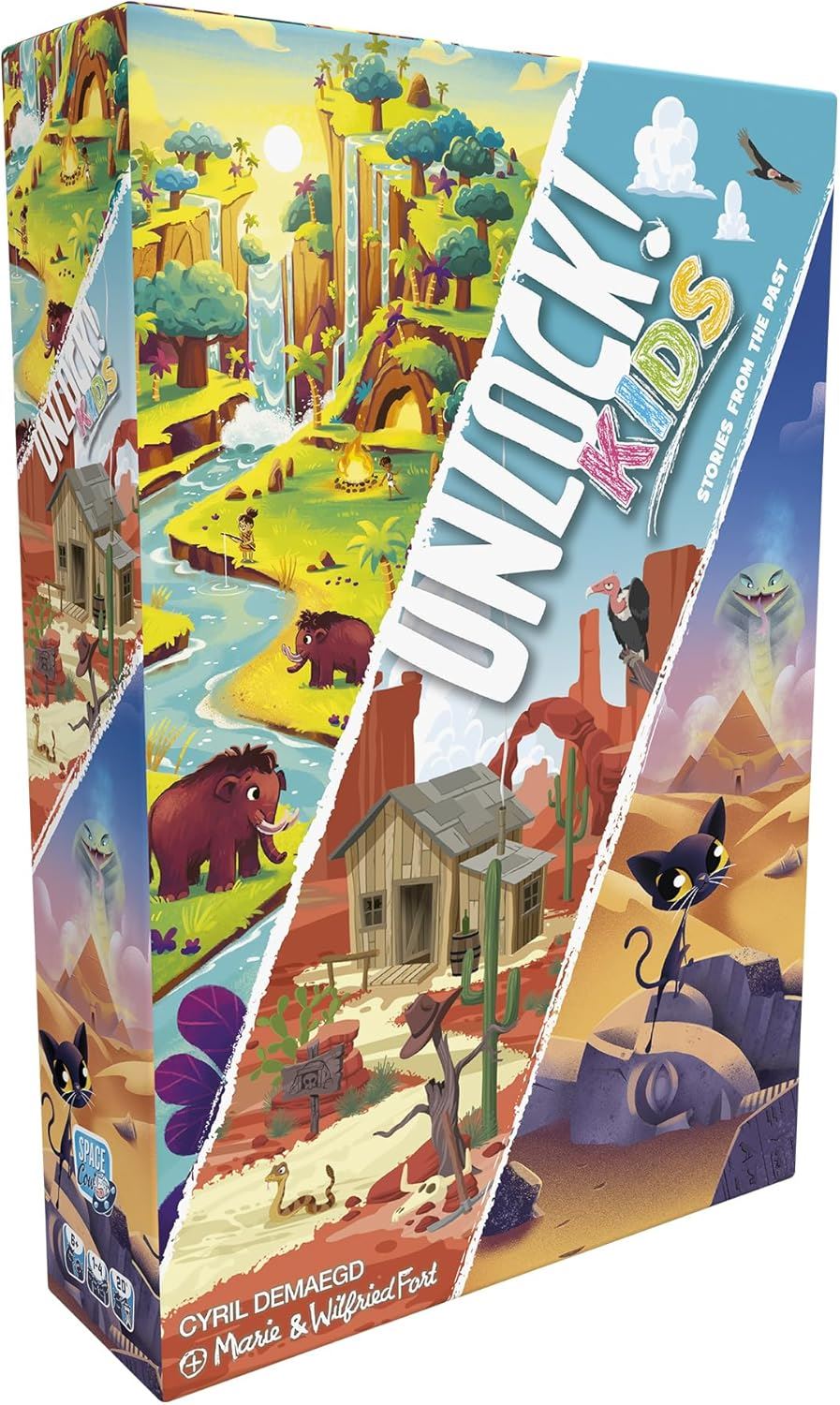 Unlock! Kids 2: Stories From the Past (SCOUNLK02EN) – Family Escape-Room Card Game for Ages 6+, 3 Adventures (No App Required)
