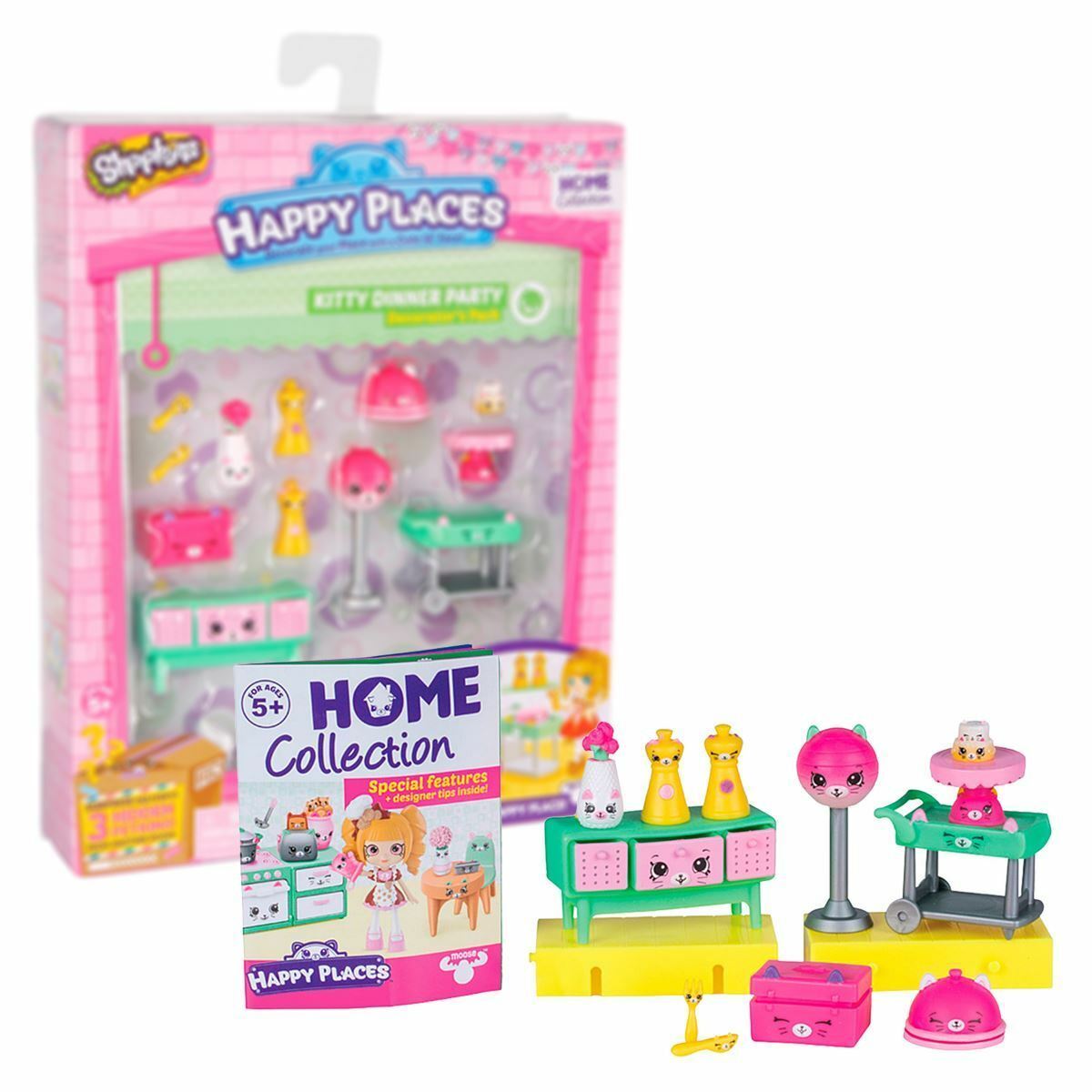 Shopkins Kitty Dinner Party Decorator's Pack 3 Mystery Petkins Official