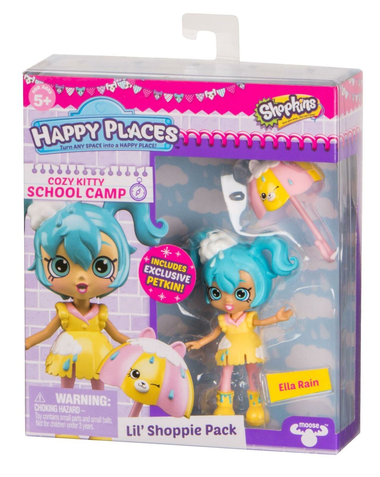 SHOPKINS Happy Places Lil Shoppie Pack ELLA RAIN [Cozy Kitty School Camp] Figure